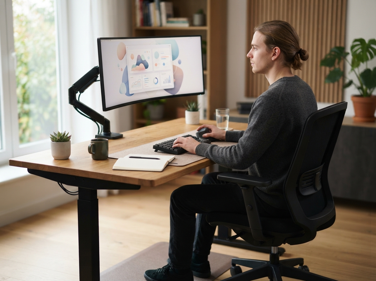 Ergonomischer Bildschirm Arbeitsplatz