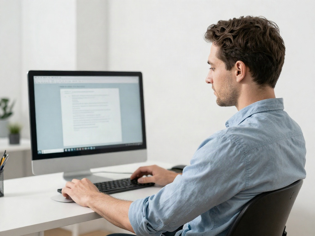 Ergonomischer Bildschirm Arbeitsplatz